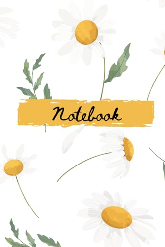 White Daisy Flower Design Notebook