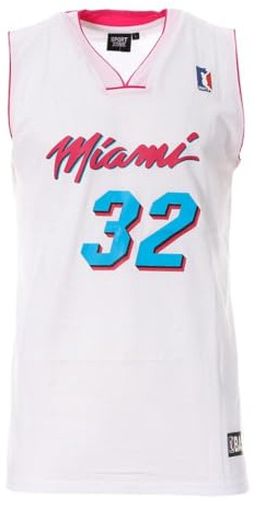 Sport Zone Miami SEPL1004 Basketball-Trikot, Weiß/Rosa/Blau, Herren, weiß, 56
