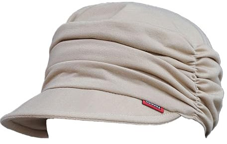 AIDIER Damen Weiche Schirmmütze mit Falten Newsboy Cap für Frauen Chemo BallonmüTze Turban für Haarausfall Baskenmütze Slouchy Bonnet