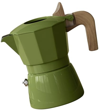 Fornello Portatile Doppie Valvole Caffettiera in Alluminio Vintage Pentola da Campeggio Esterno (GREEN)