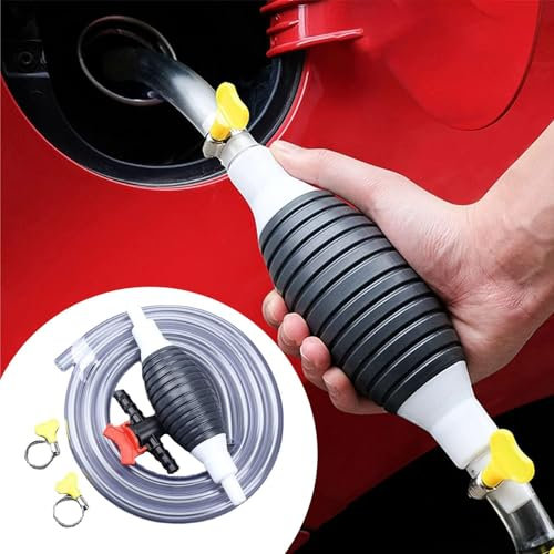 Fuel Petrol Syphon Pump, With Hose, Water Liquid Transfer Pump, Manual Hand Siphon Pump For Gas Gasoline Petrol Oil Diesel Liquid Water Fish Tank Solvent(6.5ft)