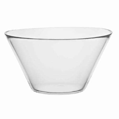 KONZEPT 2 Stk. Set Salatschüssel aus bleifreiem Glas – 3180 ml, Ø 25 cm, transparent, robust und stapelbar, ideal für Salate