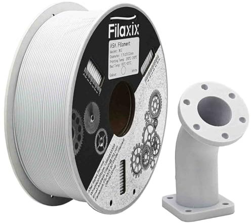 ASA Filament 1,75 mm Weiß, ASA 3D-Filament perfekt zum Drucken von Funktionsteilen im Außenbereich, Maßgenauigkeit +/- 0,02 mm, 1kg