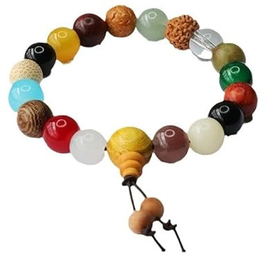 Generisch Achtzehn Samen-Armband mit Mehreren Schätzen aus Bodhi, grünem Sandelholz, Buddha-Perlen, Holzperlen und Kulturspielzeug