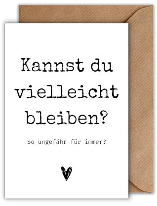 WBdesignz Abschied Karte mit Umschlag - Abschiedskarte für Kolleginen “Kannst du vielleicht bleiben? So ungefähr für immer? <3” Geschenkkarte zum Abschied und Neuanfang Jobwechsel für Frauen (DIN A6)