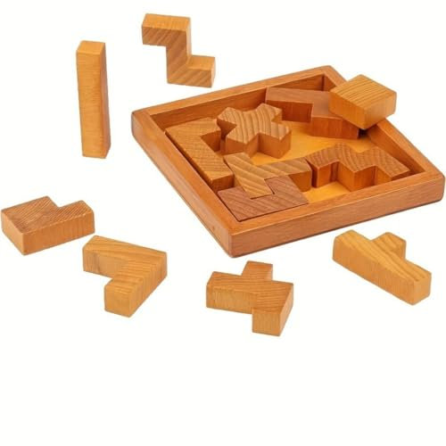 Busaurus 3D Puzzle - Denksportaufgabe - Geduldsspiel - anspruchsvolles Puzzle - Denksportaufgabe - Logikspiel im Holzrahmen - aus hochwertigem Holz