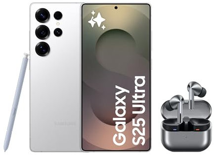 SAMSUNG Galaxy S25 Ultra 512GB Titanio Plata + Galaxy Buds3 Pro - Móvil con IA, Galaxy AI, Dual SIM con Auriculares inalámbricos