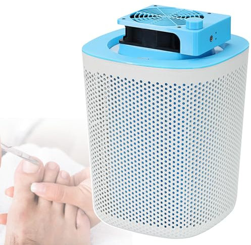 Cordless Nail Dust Collector, Compact Vacuum Fan Rechargeable Dust Collector with Reusable Filter, Foot Nail Dust Fan Machine for Home Salon Use
