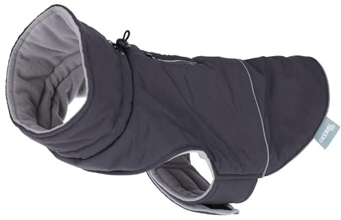 Kerbl Pet Hundemantel Montreal, Wind- und Wasserabweisend, Fleece-Innenfutter, Stretchmaterial, Einfaches Anziehen, Reflektierende Paspeln, Waschbar bei 30 °C