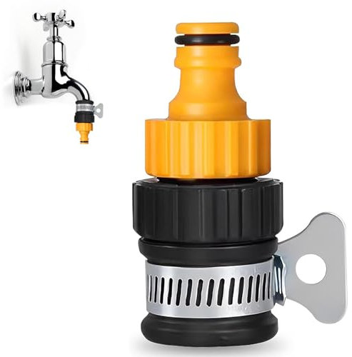 Syylqyr 1 Pcs Outside Tap Connector Easy to Install, Durable and Leak Proof Garden Hose Tap Connector Suitable for Indoor and Outdoor Tap Connectors Kitchen, Bathroom, and Garden