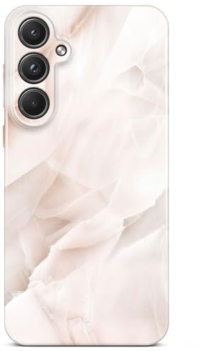 ONEFLOW Bliss - Cover per Samsung Galaxy A55 5G, effetto marmorizzato, con protezione per fotocamera, motivo marmorizzato, colore: Crema/Rosa