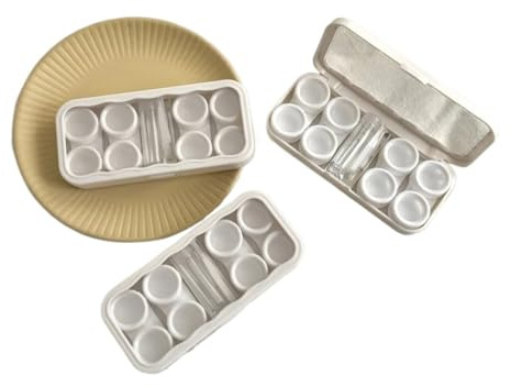 YZWHKJ Contact Lens Cases,Contact Lenses Holder Box 3pcs Portable Invisible Contact Lens Case Simple Pure Color Invisible Eye Shadow Box Girl Friend Storage Box(White)