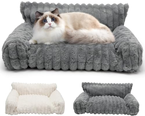 LOMUG Lit lavable pour chien - Coussin pour chien - 60 x 45 x 20 cm - Lit pour chat - Petit lit pour chien - Lavable - Antidérapant - Pour chiens et chats - Panier orthopédique doux avec bord haut