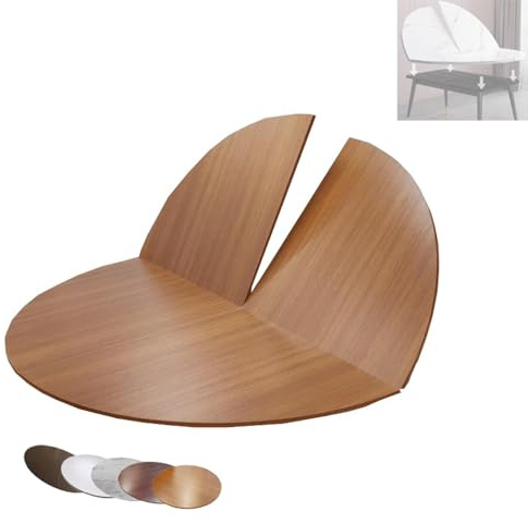 ZIUSFAC Prolunga Per Tavolo Rotondo Piano Da Tavolo Pieghevole 120cm - 200cm Piano Di Ricambio Per Banchetti Feste Grande Salvaspazio(Teak,130cm/51in)