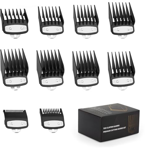 Trimmer Aufsätze Aufsteckkamm für Wahl, Haarschneider Führungskämme, 10 Schnittlängen sind 1.5mm, 3mm, 4.5mm, 6mm, 10mm, 13mm, 16mm, 19mm, 22mm, 25mm (10PC, Schwarz)