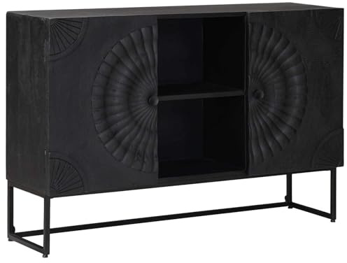 vidaXL Sideboard Schwarz 105 x 30 x 68 cm, Wohnzimmer, Robuste Möbel, Innovative Designs für Komfort, Raumeffizienz, Zeitloser Stil, Funktionale Deko für alle