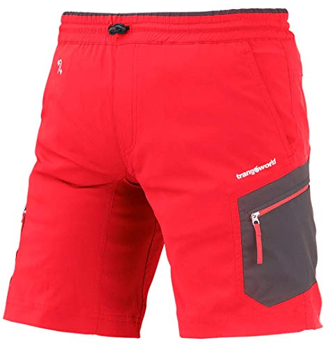 TRANGOWORLD Guyanna Shorts, Unisex, für Kinder M rot (Vulkan) / braun (Asphalt)