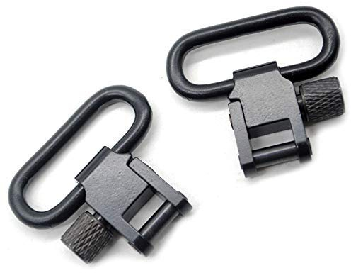 Trirock 2 Stück schwarz 2,5 cm schnell Abnehmbare Schwerlastschlinge für Gewehr Sling Schnellspanner Pistole Wirbel für Gewehrschlinge