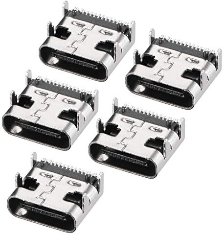 sourcing map PCB USB Connecteur Type-C 3,1 16Broche Femelle Jack 5Pcs | Rapide Charge Prise