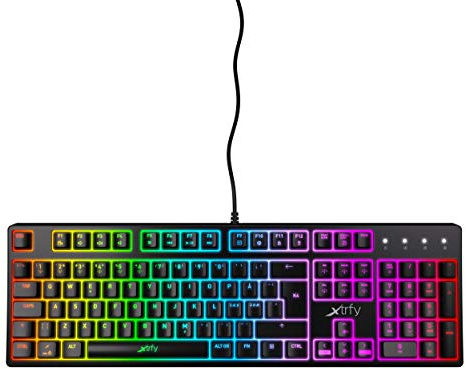 XTRFY Teclado mecánico para Juegos K4 RGB con iluminación LED RGB, interruptores mecánicos, iluminación RGB Personalizable, Desplazamiento Completo N-Key, frecuencia de sondeo de 1000 Hz, diseño del