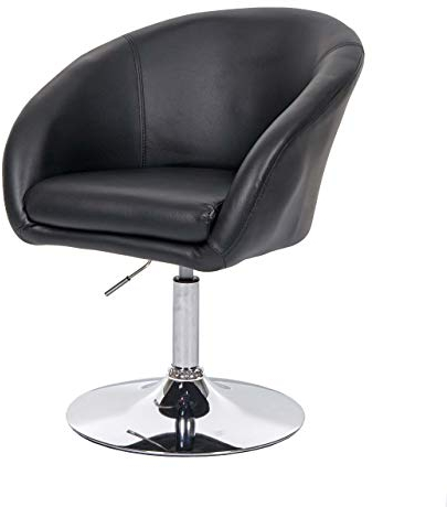 Mendler Esszimmerstuhl HWC-F19, Küchenstuhl Stuhl Drehstuhl Loungesessel, drehbar höhenverstellbar - Kunstleder schwarz