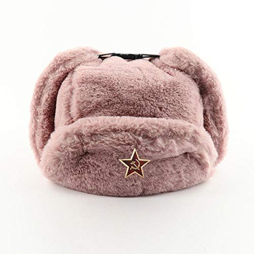 Russen Mütze Herren Pink Trooper Hut Herren Armee Militär Russisch Ushanka Bomber Hut Winter Warme Kappen Pilot Earflap Trapper -Pk_Soviet_Star