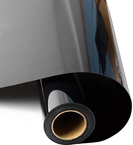 Mauts 12”x10ft Heat Transfer Vinyl Roll, Black Heat Transfer Paper, Permanent Adhesive HTV Iron On Vinyl, Backed Vinyl Roll for DIY Christmas Gifts, T-Shirts, Hat, Clothing, DIY Birthdays