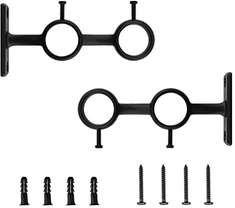 INCREWAY Lot de 2 supports de tringle à rideaux robustes et réglables pour tringle à rideau de diamètre inférieur à 2,5 cm