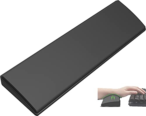 LexonElec x ATTACK SHARK Handgelenkauflage Zum 60% Kompakt Mechanische Beleuchtet Gaming PC Tastatur Ergonomisch Memory Foam Faux Leder Wrist Rest Anti Skid Gummi Basis Weich Für Game Office-Schwarz