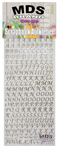 MDS Brand 1cm Buchstaben Aufkleber zum beschriften von Kerzen, für Hochzeitskerze, Scrapbook, Kommunionkerzen oder dankeskarten, ein Preisgünstige Alternative zu wachsbuchstaben 21-1 Groß (A-Z Silber)