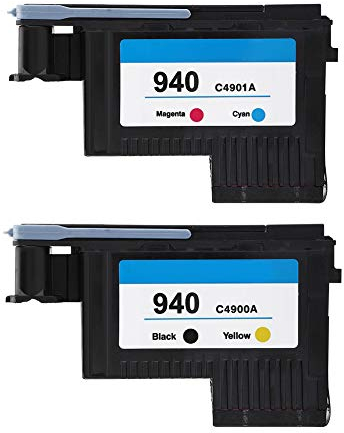 Ersatzdruckkopf für 940 Series Drucker, Passend für Officejet Pro8000/8500/8500A Drucker(Schwarz und Gelb + Rot und Blau)