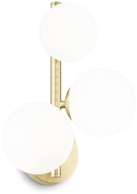 Ideal Lux PERLAGE 3 Globe Light Wandleuchte Messing