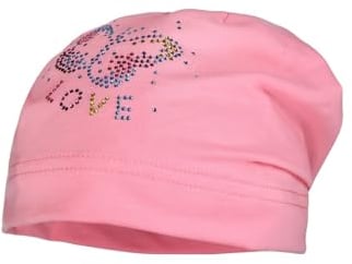 maximo Kids Girl-Beanie, Butterfly Strass 51/-53 Rosebloom