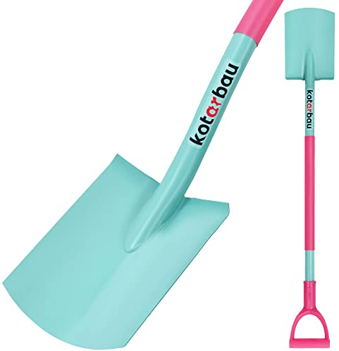 KOTARBAU® Pala de Jardinero, Palote Rectangular, Pala para cavar, Mango Anilla, Pala Recta, Palote Largo, Pala con Mango de Madera, Pala para Plantar, Diseño Bonito