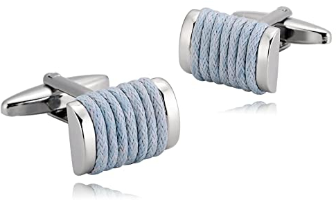 BCughia Manchettenknoepfe Klein, Geschenke für Papas Blau Rostfreier Stahl Rechteckige Ausführung Manschettenknöpfe zur Geburtstag Abschluss 17x12mm