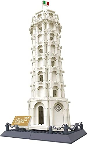 BlueBrixx 5214 Marke Wange - Der schiefe Turm von Pisa aus Klemmbausteinen mit 1334 Bauelementen. Kompatibel mit Anderen Klemmbausteinmarken. Lieferung in Originalverpackung.