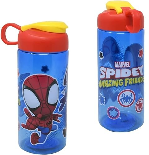 Zak Designs Spidey & Friends Sullivan Kinder-Sport-Trinkflasche, elegant und leicht, langlebig, BPA-freier Kunststoff, 470 ml