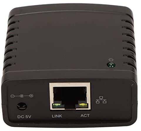 Wnesy USB-Druckserver, USB-WLAN-Extender mit Gemeinsamer Webverwaltungsfunktion Standard-RJ45-LAN-Port mit Netzwerkkabel für Spielautomaten (EU-Stecker)