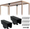 ITeVe.GD Kit fai da te per pergola, 2 staffe angolari a T a 3 vie, supporto rialzato in legno con viti per travi in legno, pergola, giardino, legname e gazebo in metallo da 10,2 x 10,2 cm (dimensioni