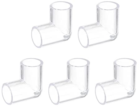 sourcing map 5 Stück Klare Acryl Rohr Bogen 16mm/0.63 2 Wege Bogenrohr Fitting Adapter für Aquarien Wasser Fischbecken