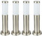 etc-shop Sockelleuchte Außen Außenleuchte Stehlampe Aussen Sockellampe Edelstahl silber, opal, 1x E27 Fassung, DxH 7,6x45 cm, 4er Set
