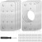 8 Piezas Placas de Soportes de Reparación de Bisagras de Acero Inoxidable, con Orificio y Tornillos,para Armario, Gabinete, Muebles, Cajón, Ventana