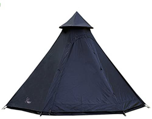 TONPOP Indisches Zelt – Outdoor-Pyramidenzelt Iglu-Zelt Outdoor-Haus-Kits zum Bauen zum Leben – verdicktes doppeltes regenfestes Camping-Indianerzelt zum Wandern für 3–4 Personen (schwarz)
