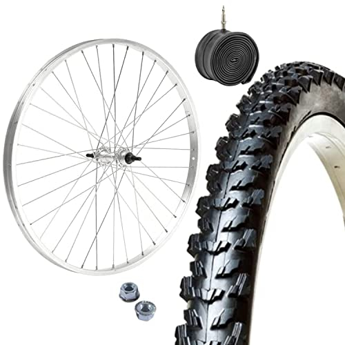 Felge vorne 24 x 1.75 + MTB Reifen 24 x 1.95 + Luftkammer | Komplettrad Mountainbike 24 Zoll