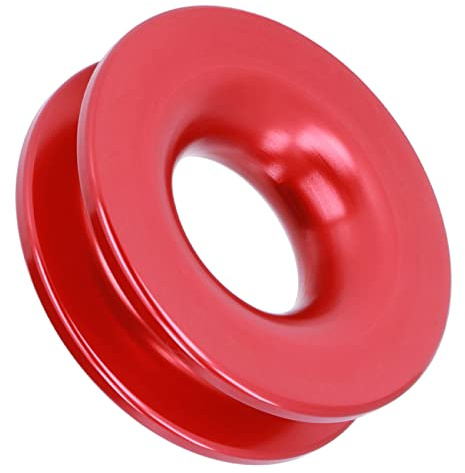 Poulie Snatch, Anneau de Récupération sans Dommage pour Utilisation Sûre pour ATV UTV Truck Marine Boat Manilles Souples (Rouge)