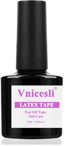 Vnicesli Latex Peel Off Tape Nagellack Korrektor Hautschutz Fingerschutz für Nail Liquid Schnell Trocknend Geruchlos Weiß 10ML
