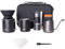 Vandroop Pour Over Coffee Maker Set, Manual Coffee Grinder, Collapsible Silicone Dripper, Two Travel Mugs, Mini Gooseneck Kettle, Black, 2 Cups