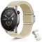 KeHowy 22mm Nylon Cinturino per Huawei Watch GT 5 46mm/GT 5 Pro/GT 4 46mm/Watch 4/4 Pro/GT 4/3/3 Pro, Intrecciato Magnetica Cinturino per Amazfit Balance/Bip 5/6/Cheetah Pro/GTR 4/3/3 Pro - Beige