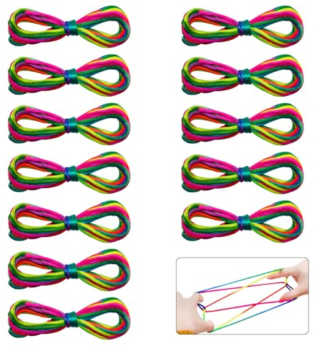 Pumuky Jeu de Corde à Doigts Arc-en-Ciel - 12 Pièces Ztringz pour Enfants