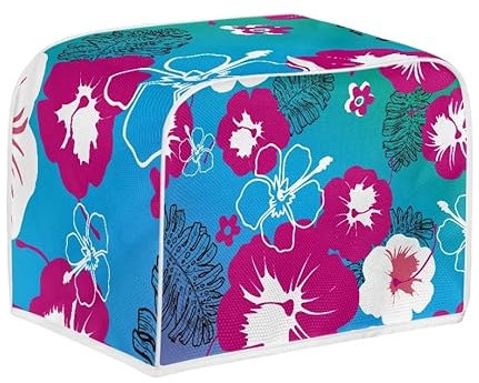 Jeiento Hot Pink Hibiskus Toaster Abdeckung 2 Scheiben Küche Kleine Geräte Abdeckungen Brot Toaster Ofen Staubdichte Abdeckung Waschbar & Wasserdicht